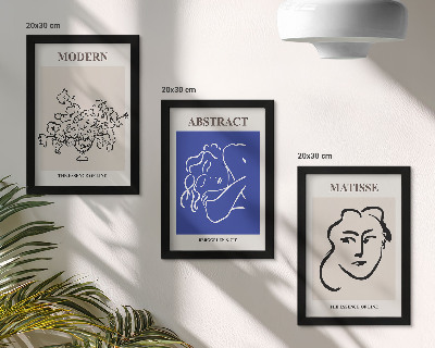 Triptyk tavla med ram Posters i Henri Matisses moderna och abstrakta stil
