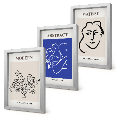 Triptyk tavla med ram Posters i Henri Matisses moderna och abstrakta stil