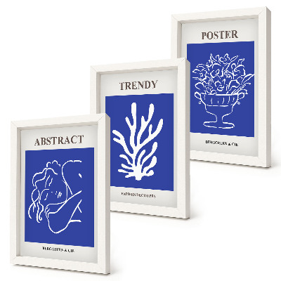 Tavelvägg med 3 tavlor Snygga blå affischer av Henri Matisse