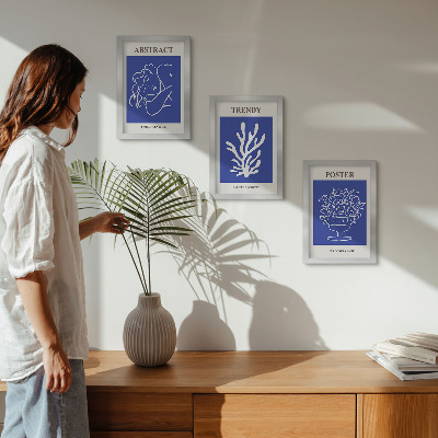 Tavelvägg med 3 tavlor Snygga blå affischer av Henri Matisse