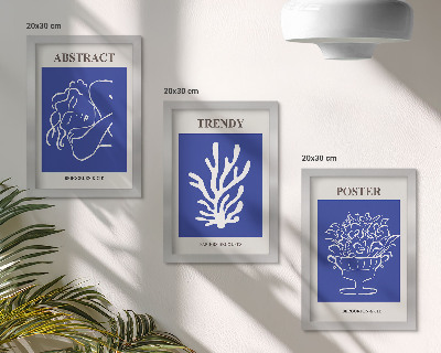 Tavelvägg med 3 tavlor Snygga blå affischer av Henri Matisse