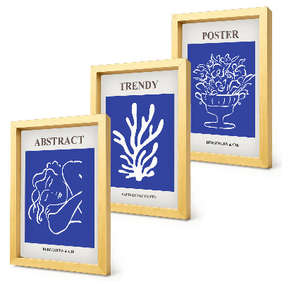 Tavelvägg med 3 tavlor Snygga blå affischer av Henri Matisse