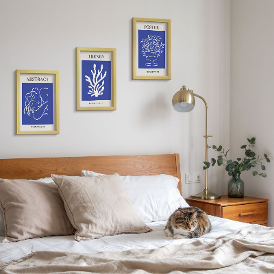 Tavelvägg med 3 tavlor Snygga blå affischer av Henri Matisse