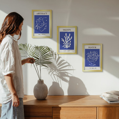Tavelvägg med 3 tavlor Snygga blå affischer av Henri Matisse