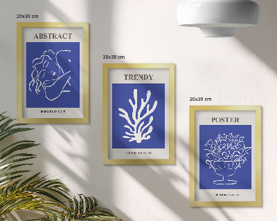 Tavelvägg med 3 tavlor Snygga blå affischer av Henri Matisse