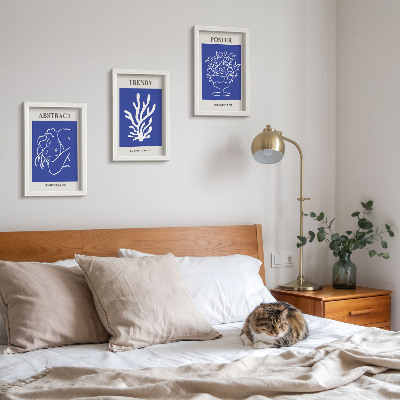 Tavelvägg med 3 tavlor Snygga blå affischer av Henri Matisse