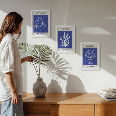 Tavelvägg med 3 tavlor Snygga blå affischer av Henri Matisse