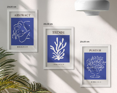 Tavelvägg med 3 tavlor Snygga blå affischer av Henri Matisse