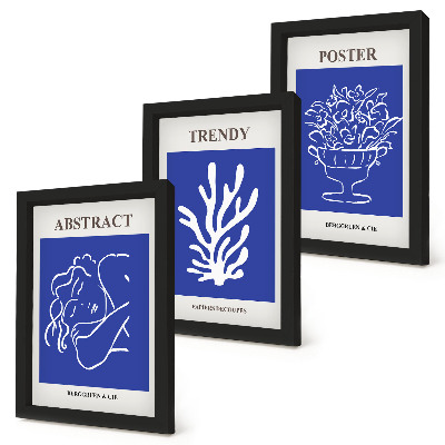 Tavelvägg med 3 tavlor Snygga blå affischer av Henri Matisse
