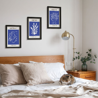 Tavelvägg med 3 tavlor Snygga blå affischer av Henri Matisse