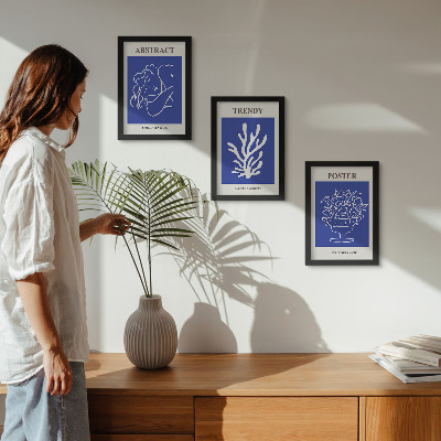 Tavelvägg med 3 tavlor Snygga blå affischer av Henri Matisse