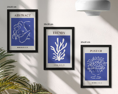 Tavelvägg med 3 tavlor Snygga blå affischer av Henri Matisse