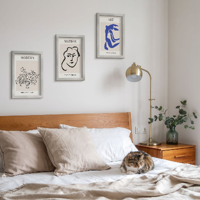 Triptyk tavla med ram Abstrakta posters i minimalistisk stil av Henri Matisse