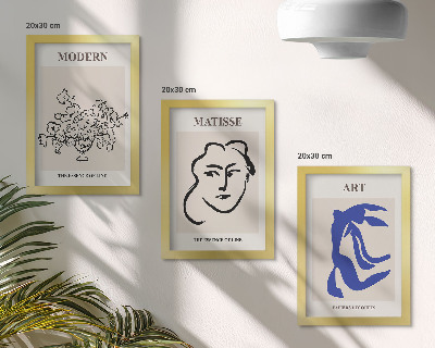 Triptyk tavla med ram Abstrakta posters i minimalistisk stil av Henri Matisse