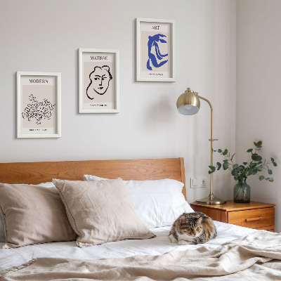 Triptyk tavla med ram Abstrakta posters i minimalistisk stil av Henri Matisse