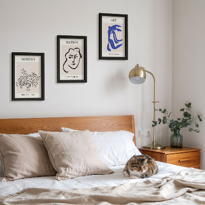 Triptyk tavla med ram Abstrakta posters i minimalistisk stil av Henri Matisse