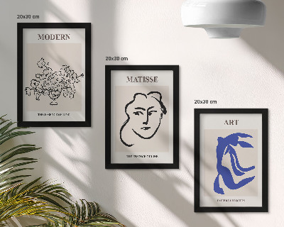 Triptyk tavla med ram Abstrakta posters i minimalistisk stil av Henri Matisse