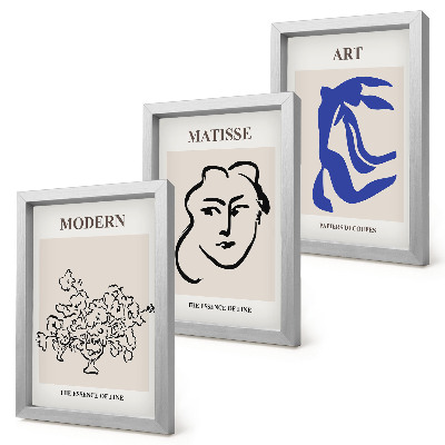 Triptyk tavla med ram Abstrakta posters i minimalistisk stil av Henri Matisse