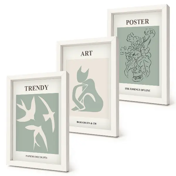 Tavelvägg med 3 tavlor med snygga illustrationer av Henri Matisse