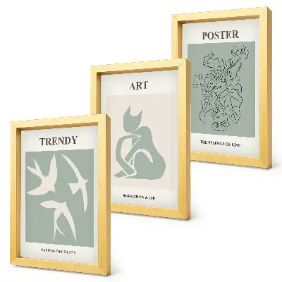 Tavelvägg med 3 tavlor med snygga illustrationer av Henri Matisse