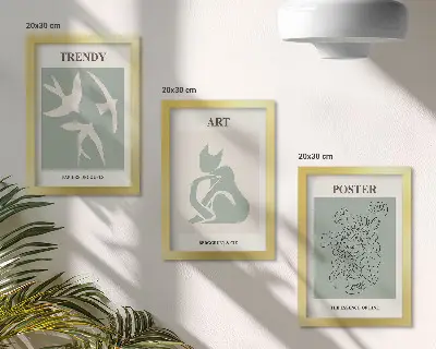 Tavelvägg med 3 tavlor med snygga illustrationer av Henri Matisse