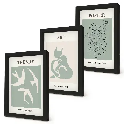 Tavelvägg med 3 tavlor med snygga illustrationer av Henri Matisse