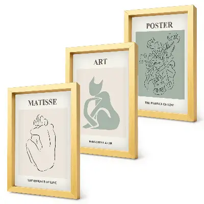 Posterpaket med motiv av Henri Matisse i beige och gröna nyanser
