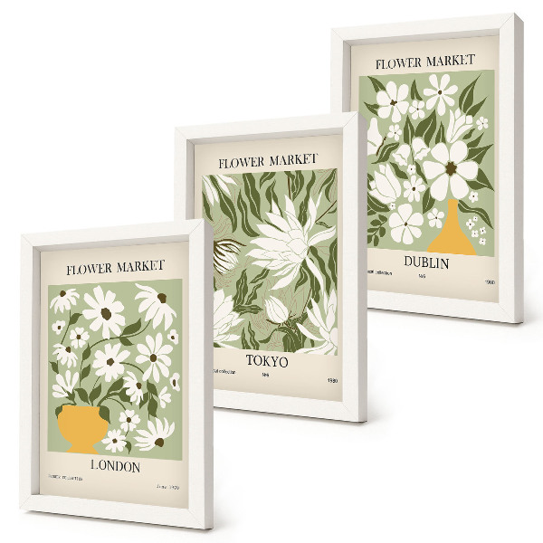 Posterpaket Blommiga posterdesigner London Tokyo Dublin