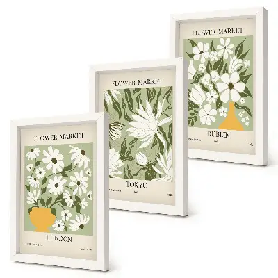 Posterpaket blommiga motiv från London, Tokyo och Dublin