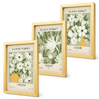 Posterpaket blommiga motiv från London, Tokyo och Dublin