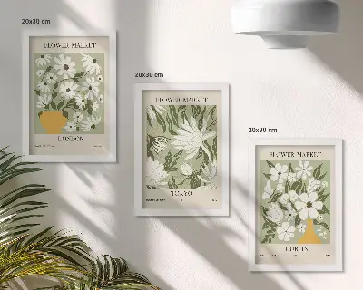 Posterpaket blommiga motiv från London, Tokyo och Dublin