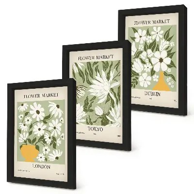 Posterpaket blommiga motiv från London, Tokyo och Dublin