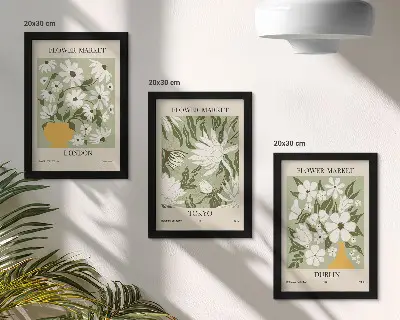 Posterpaket blommiga motiv från London, Tokyo och Dublin