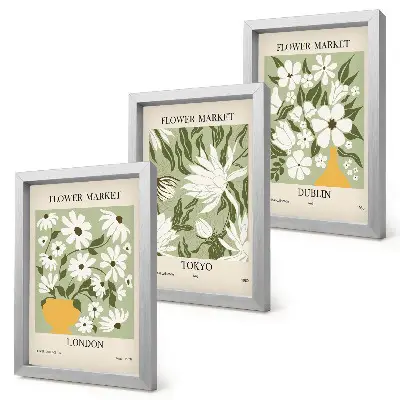 Posterpaket blommiga motiv från London, Tokyo och Dublin