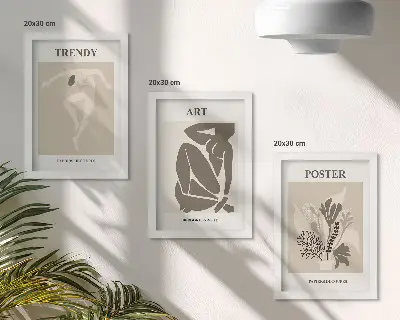 Människofigurer med växter av Henri Matisse triptyk med ram