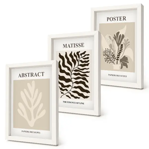 Posterpaket med växtmönster i nyanser av beige och brunt