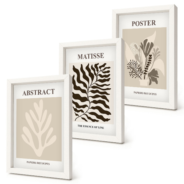 Posterpaket Växtmönster i nyanser av beige och brunt