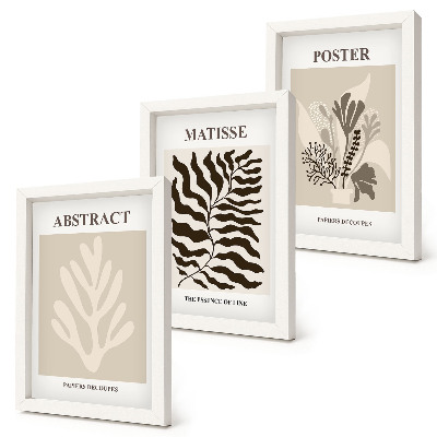 Posterpaket Växtmönster i nyanser av beige och brunt