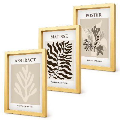Posterpaket Växtmönster i nyanser av beige och brunt