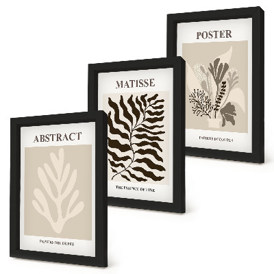 Posterpaket Växtmönster i nyanser av beige och brunt
