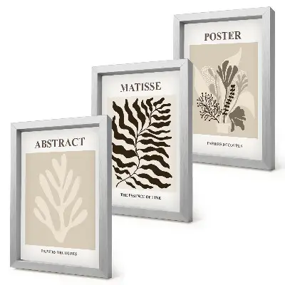 Posterpaket med växtmönster i nyanser av beige och brunt