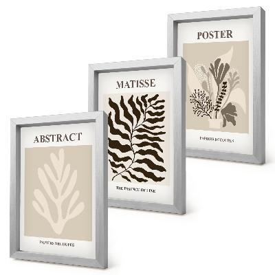 Posterpaket Växtmönster i nyanser av beige och brunt