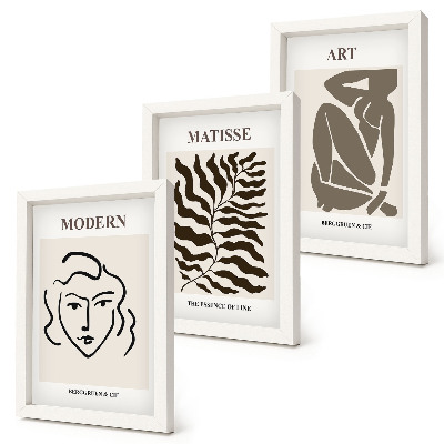 Posterpaket Snygg grafik med linjer och figurer i neutrala färger