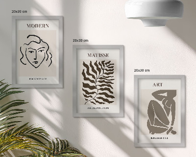 Posterpaket Snygg grafik med linjer och figurer i neutrala färger