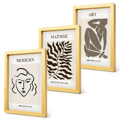 Posterpaket Snygg grafik med linjer och figurer i neutrala färger