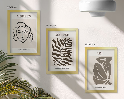 Posterpaket Snygg grafik med linjer och figurer i neutrala färger