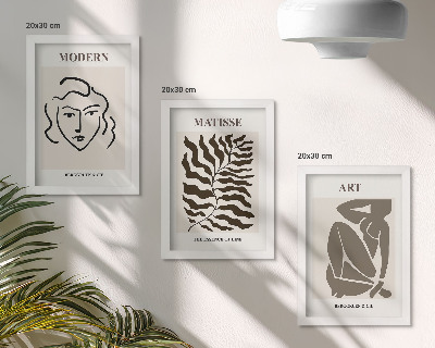 Posterpaket Snygg grafik med linjer och figurer i neutrala färger