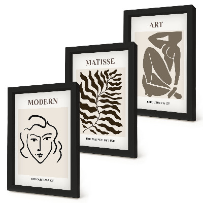 Posterpaket Snygg grafik med linjer och figurer i neutrala färger
