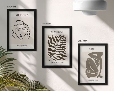 Posterpaket Snygg grafik med linjer och figurer i neutrala färger