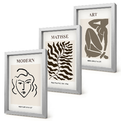Posterpaket Snygg grafik med linjer och figurer i neutrala färger